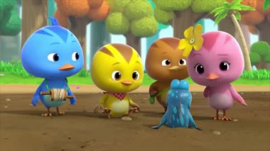 Çocuklar için komik çizgi film animasyonu video ve güzel doğal manzara