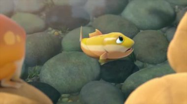 Çocuklar için komik çizgi film animasyonu video ve güzel doğal manzara