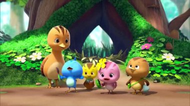 Çocuklar için komik çizgi film animasyonu video ve güzel doğal manzara