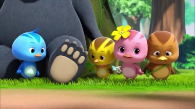 Çocuklar için komik çizgi film animasyonu video ve güzel doğal manzara