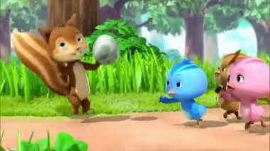 Çocuklar için komik çizgi film animasyonu video ve güzel doğal manzara