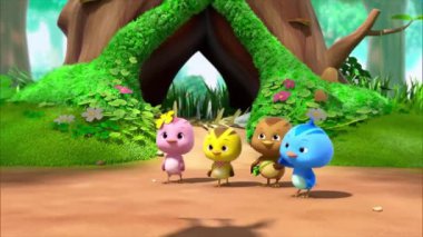 Çocuklar için komik çizgi film animasyonu video ve güzel doğal manzara