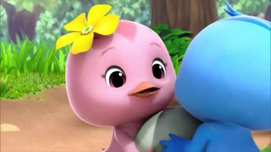 Çocuklar için komik çizgi film animasyonu video ve güzel doğal manzara