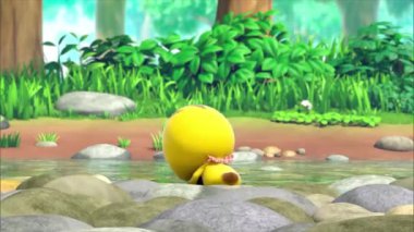 Çocuklar için komik çizgi film animasyonu video ve güzel doğal manzara