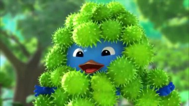 Çocuklar için komik çizgi film animasyonu video ve güzel doğal manzara