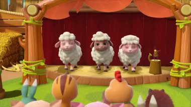 Çocuklar için komik çizgi film animasyonu video ve güzel doğal manzara