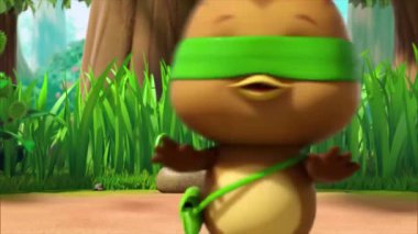 Çocuklar için komik çizgi film animasyonu video ve güzel doğal manzara