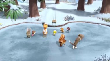 Çocuklar için komik çizgi film animasyonu video ve güzel doğal manzara