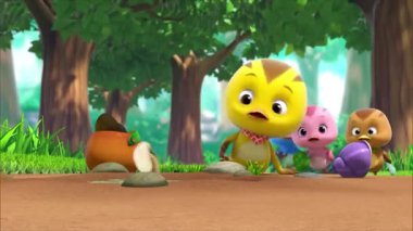 Çocuklar için komik çizgi film animasyonu. Video ve güzel doğal manzara animasyonu.