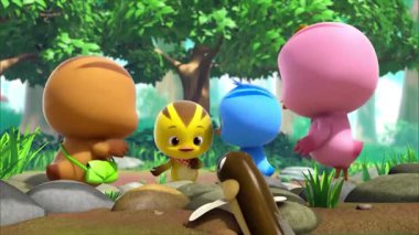 Çocuklar için komik çizgi film animasyonu. Video ve güzel doğal manzara animasyonu.