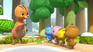 Çocuklar için komik çizgi film animasyonu. Video ve güzel doğal manzara animasyonu.