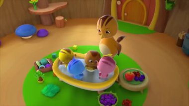 Çocuklar için komik çizgi film animasyonu. Video ve güzel doğal manzara animasyonu.