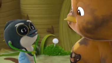 Çocuklar için komik çizgi film animasyonu. Video ve güzel doğal manzara animasyonu.