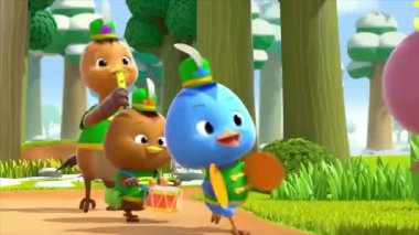 Çocuklar için komik çizgi film animasyonu. Video ve güzel doğal manzara animasyonu.