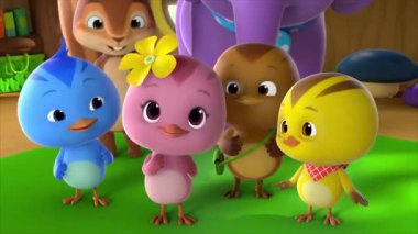 Çocuklar için komik çizgi film animasyonu. Video ve güzel doğal manzara animasyonu.