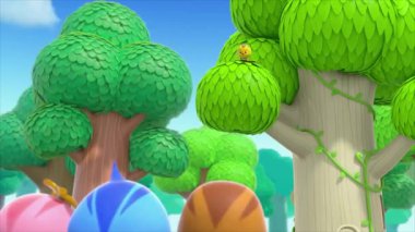 Çocuklar için komik çizgi film animasyonu. Video ve güzel doğal manzara animasyonu.