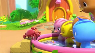 Çocuklar için komik çizgi film animasyonu. Video ve güzel doğal manzara animasyonu.