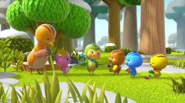 Çocuklar için komik çizgi film animasyonu. Video ve güzel doğal manzara animasyonu.