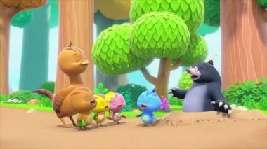 Çocuklar için komik çizgi film animasyonu. Video ve güzel doğal manzara animasyonu.