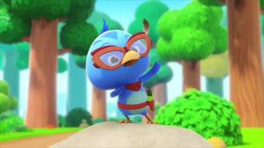 Çocuklar için komik çizgi film animasyonu. Video ve güzel doğal manzara animasyonu.