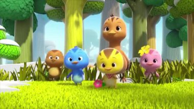 Çocuklar için komik çizgi film animasyonu. Video ve güzel doğal manzara animasyonu.