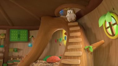 Çocuklar için komik çizgi film animasyonu. Video ve güzel doğal manzara animasyonu.