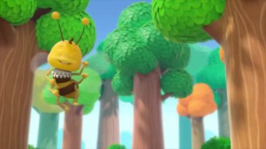 Çocuklar için komik çizgi film animasyonu. Video ve güzel doğal manzara animasyonu.