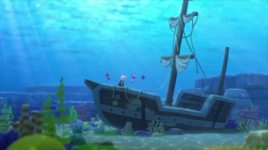 Çocuklar için komik çizgi film animasyonu. Video ve güzel doğal manzara animasyonu.