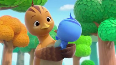 Çocuklar için komik çizgi film animasyonu. Video ve güzel doğal manzara animasyonu.