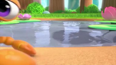 Çocuklar için komik çizgi film animasyonu. Video ve güzel doğal manzara animasyonu.