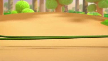 Çocuklar için komik çizgi film animasyonu. Video ve güzel doğal manzara animasyonu.
