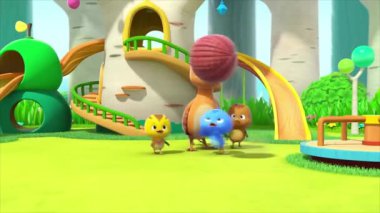 Çocuklar için komik çizgi film animasyonu. Video ve güzel doğal manzara animasyonu.