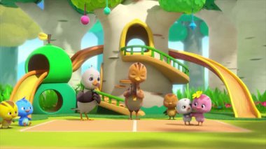 Çocuklar için komik çizgi film animasyonu. Video ve güzel doğal manzara animasyonu.