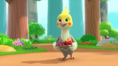 Çocuklar için komik çizgi film animasyonu. Video ve güzel doğal manzara animasyonu.