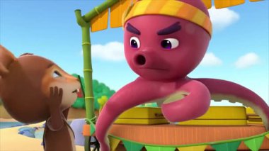 Çocuklar için komik çizgi film animasyonu. Video ve güzel doğal manzara animasyonu.