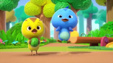 Çocuklar için komik çizgi film animasyonu. Video ve güzel doğal manzara animasyonu.