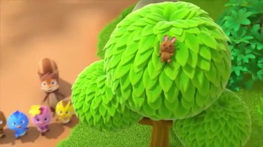 Çocuklar için komik çizgi film animasyonu. Video ve güzel doğal manzara animasyonu.