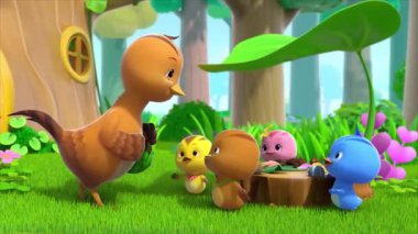 Çocuklar için komik çizgi film animasyonu. Video ve güzel doğal manzara animasyonu.