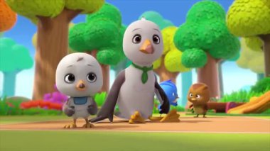 Çocuklar için komik çizgi film animasyonu. Video ve güzel doğal manzara animasyonu.