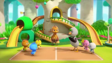 Çocuklar için komik çizgi film animasyonu. Video ve güzel doğal manzara animasyonu.