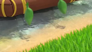 Çocuklar için komik çizgi film animasyonu. Video ve güzel doğal manzara animasyonu.