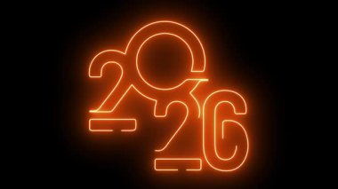 Happy new year 2026 text design animation video