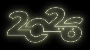 Beautiful happy new year 2026 multiple colors text design