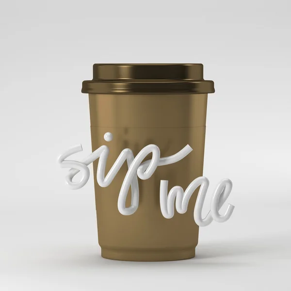 Fincan kahve yudum ile bana teklif arka plan 3d render 3d çizim üzerinde