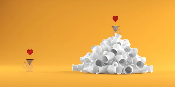 arka plan 3d render 3d çizim üzerinde kahve kupa