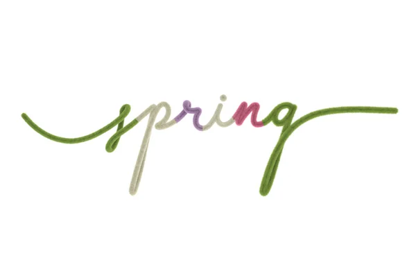 Spring fluffy font lettering isolate 3D rendering 3D illustration — Stock Photo, Image