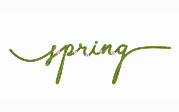 Spring fluffy font lettering isolate 3D rendering 3D illustration — Stock Photo, Image