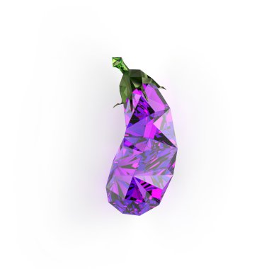 Geometrik patlıcan izole işleme