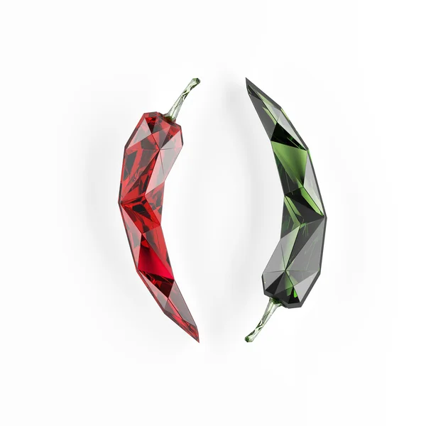 Geometrik chili biber izole işleme