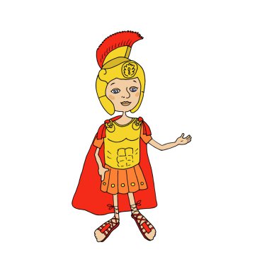 Zırh, miğfer ve candals renk görüntü Roma gladyatör.